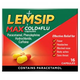 Lemsip Max Cold & Flu - 16 Capsules product image - Fusion Pharmacy UK