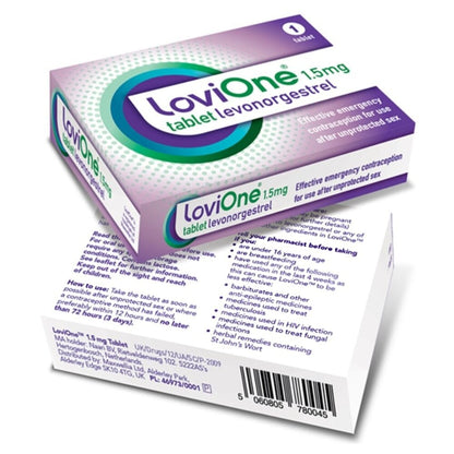 LoviOne Levonorgestrel 1.5mg Emergency Contraception "The Morning After Pill"