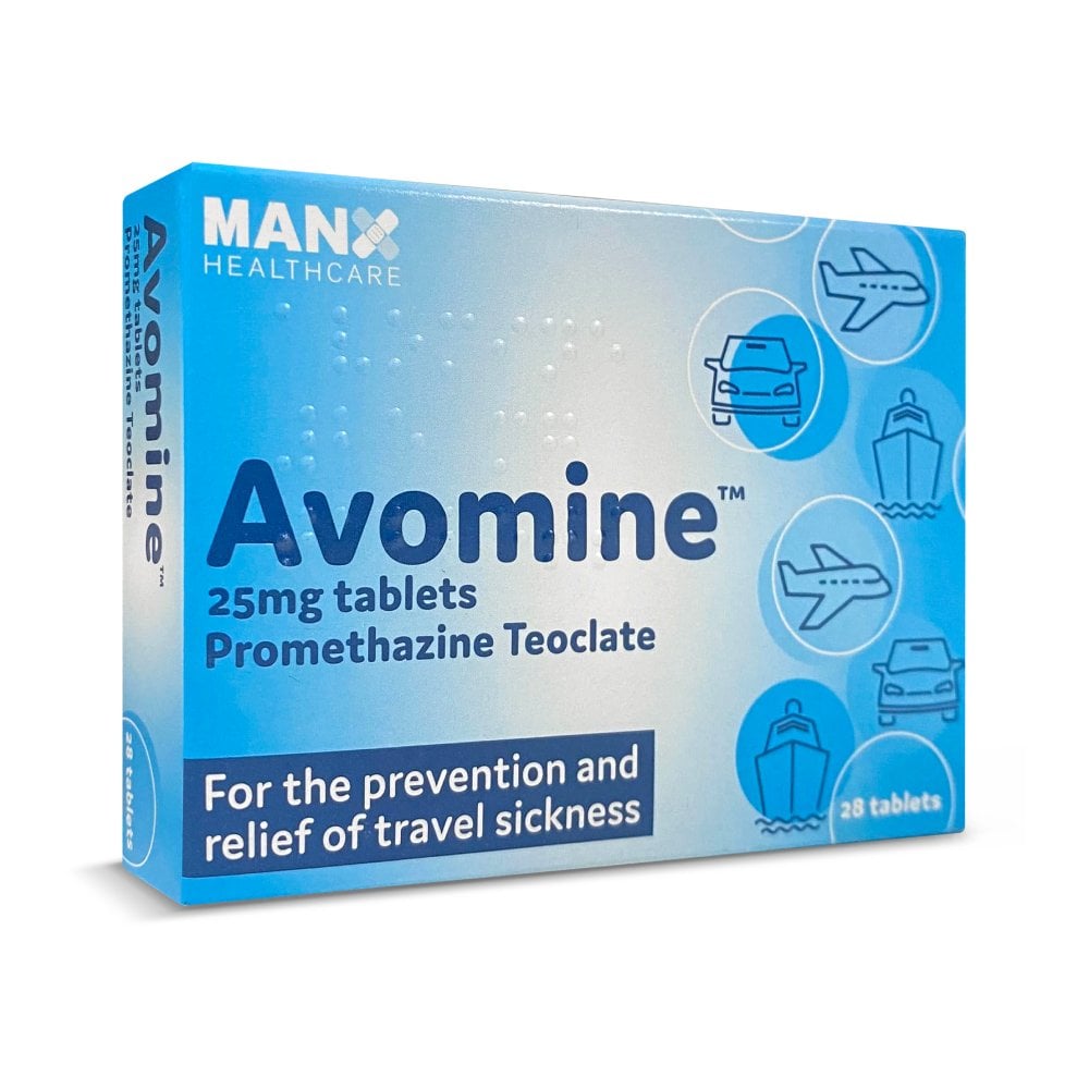 Avomine Travel Sickness 25mg (Promethazine) - 28 Tablets