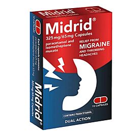 Midrid Migraine Relief - 15 Capsules product image - Fusion Pharmacy UK