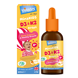 Minadex MinaKIDS D3 & K2 Drops - 60ml product image - Fusion Pharmacy UK