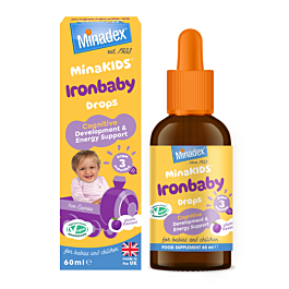 Minadex MinaKIDS Ironbaby Drops - 60ml product image - Fusion Pharmacy UK