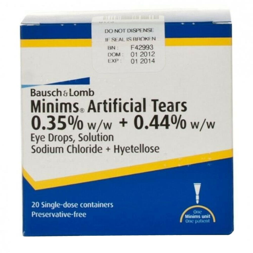 Minims Artificial Tears - 20 Doses product image - Fusion Pharmacy UK