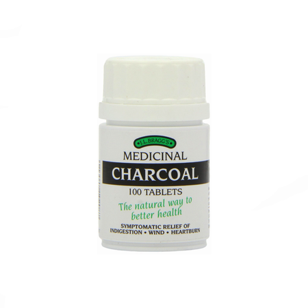 J.L Braggs Activated Medicinal Charcoal - 100 Tablets product image - Fusion Pharmacy UK