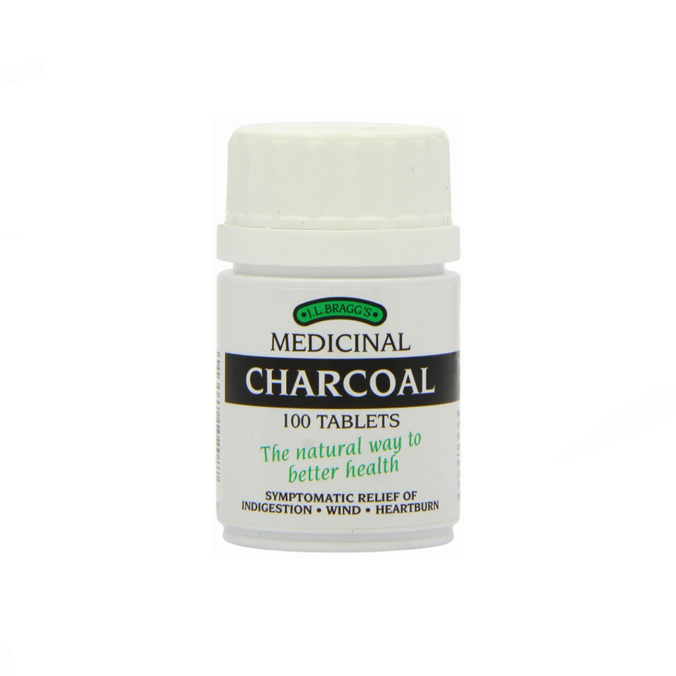 J.L Braggs Activated Medicinal Charcoal - 100 Tablets product image - Fusion Pharmacy UK