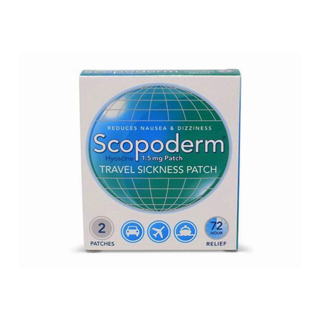 Scopoderm Travel Sickness 1.5mg - 2 Patches product image - Fusion Pharmacy UK