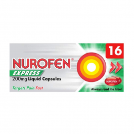 Nurofen Express 200mg - 16 Liquid Capsules product image - Fusion Pharmacy UK