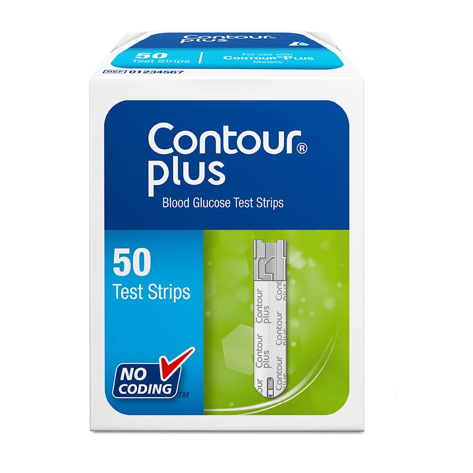 Contour Plus Blood Glucose Test - 50 Testing Strips