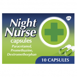 Night Nurse Cold & Flu Capsules - 10 Capsules product image - Fusion Pharmacy UK