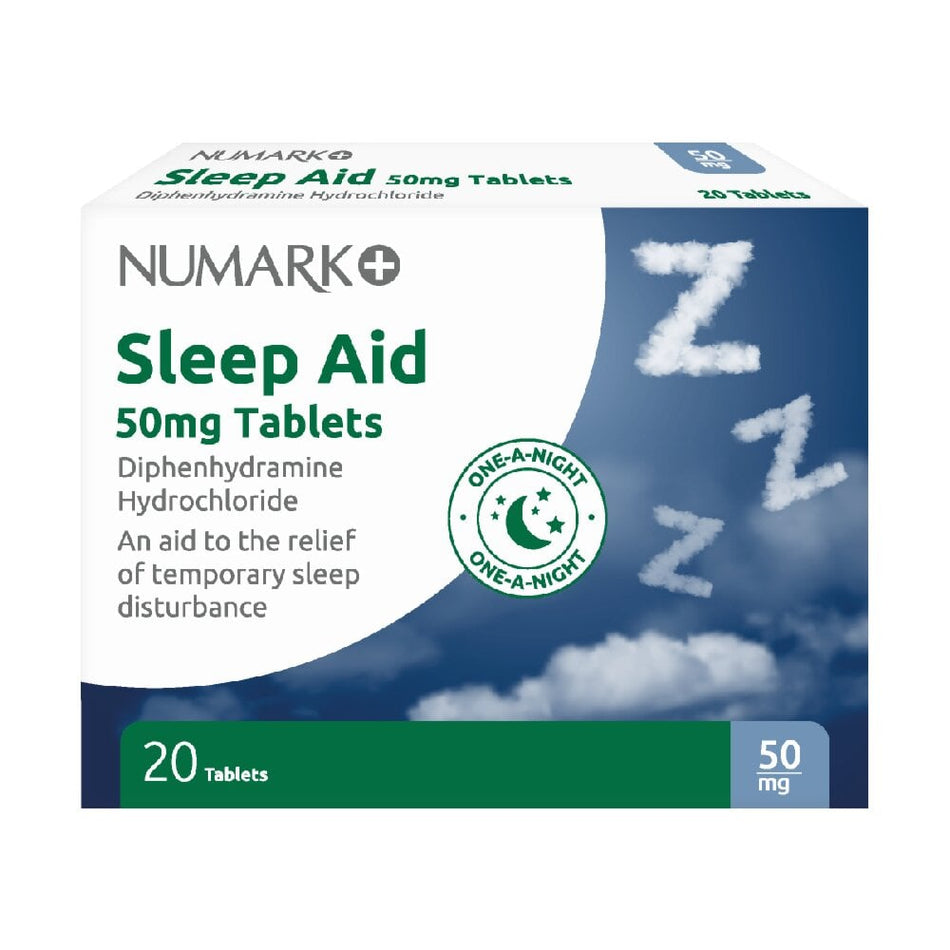 Numark Night Time Sleep Aid 50mg - 20 Tablets product image - Fusion Pharmacy UK