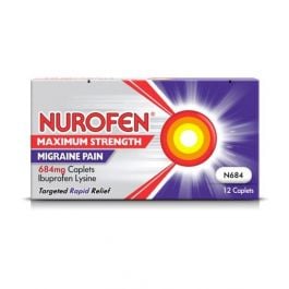 Nurofen Maximum Strength Migraine Pain 684mg Caplets - 12 Pack product image - Fusion Pharmacy UK