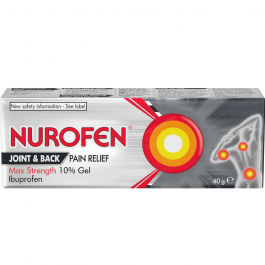 Nurofen Joint & Back Pain Relief Max Strength 10% Gel - 40g product image - Fusion Pharmacy UK
