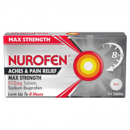 Nurofen Max Strength Joint & Back Pain Relief - 512mg - 24 Tablets product image - Fusion Pharmacy UK
