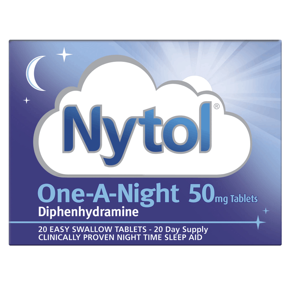 Nytol One-A-Night 50mg - 20 Tablets product image - Fusion Pharmacy UK
