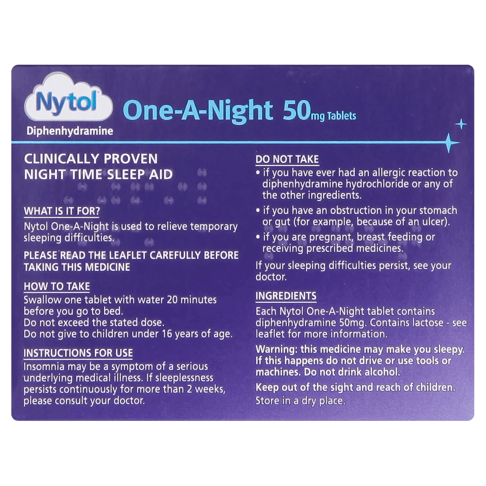 Nytol One-A-Night 50mg - 20 Tablets