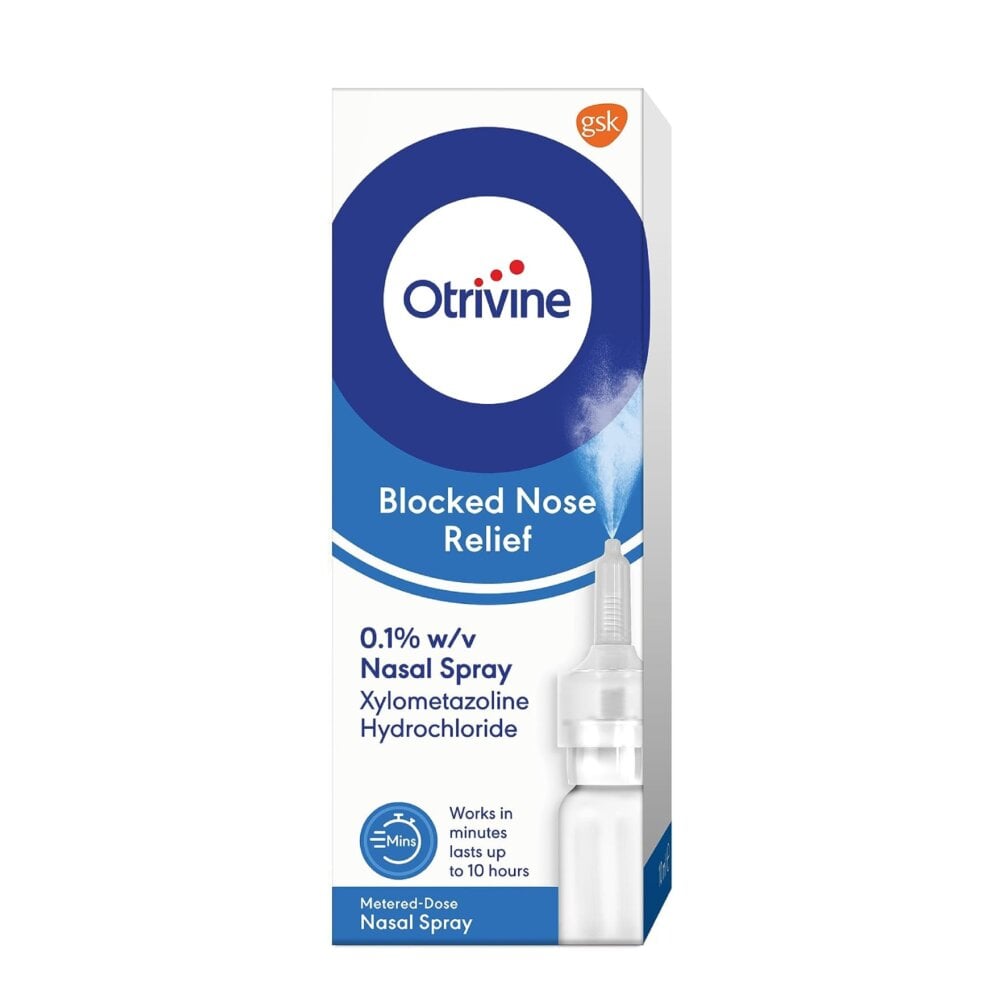 Otrivine Blocked Nose Relief Adult Metered Dose Nasal Spray 0.1% - 10ml product image - Fusion Pharmacy UK