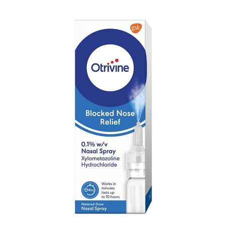 Otrivine Blocked Nose Relief Adult Metered Dose Nasal Spray 0.1% - 10ml product image - Fusion Pharmacy UK
