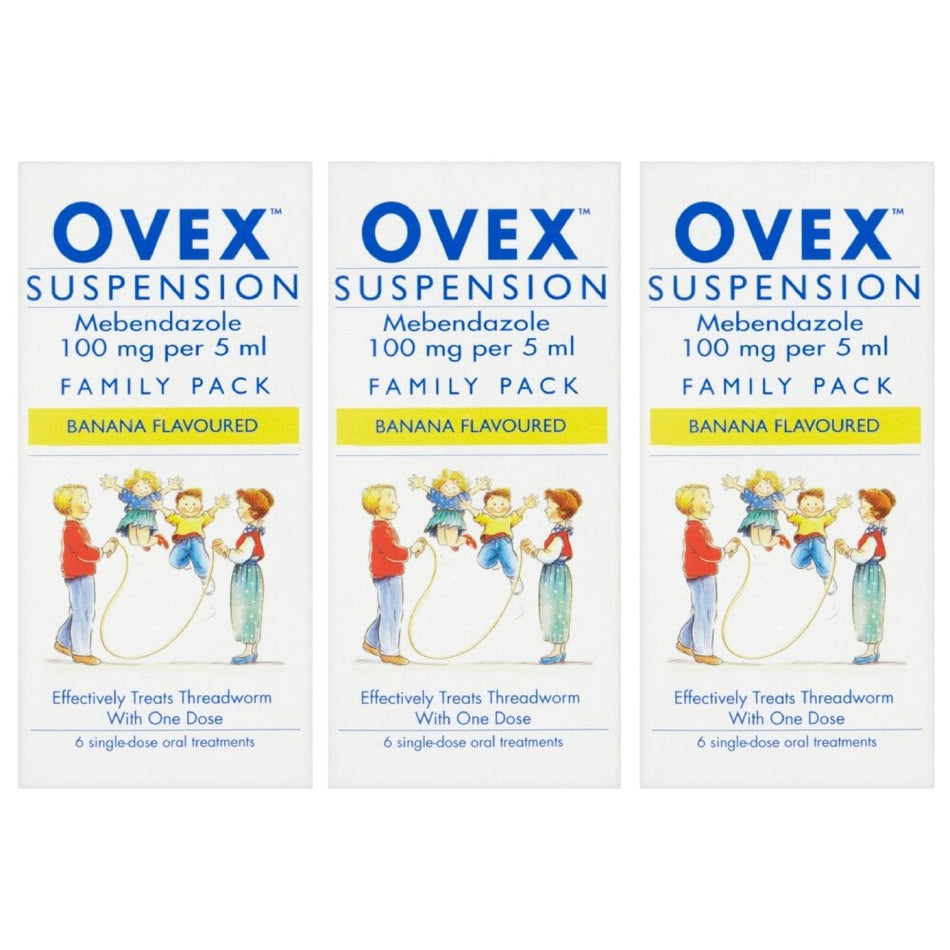 Ovex Suspension Family Pack - Banana - 30ml - 3 Packs product image - Fusion Pharmacy UK