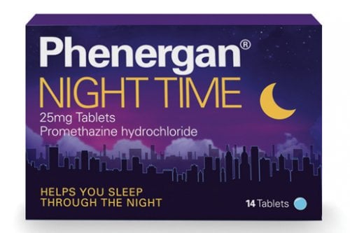Phenergan Night Time 25mg Promethazine Hydrochloride - 14 Tablets