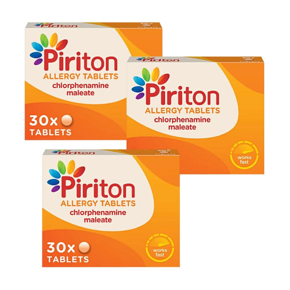 Piriton Allergy - 30 Tablets - 3 Packs product image - Fusion Pharmacy UK