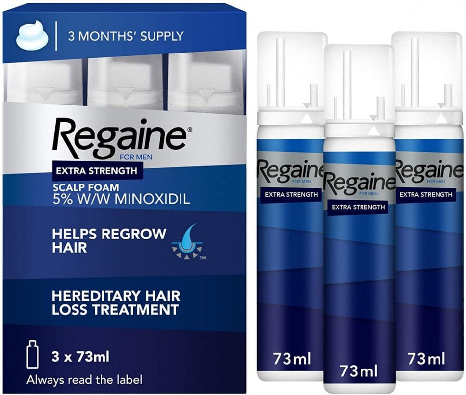 Regaine For Men Extra Strength Scalp Foam - Three Months Supply - 73ml product image - Fusion Pharmacy UK