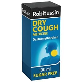 Robitussin Dry Cough Solution - 100ml product image - Fusion Pharmacy UK