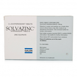 Solvazinc Tablets 125mg - 90 Tablets product image - Fusion Pharmacy UK