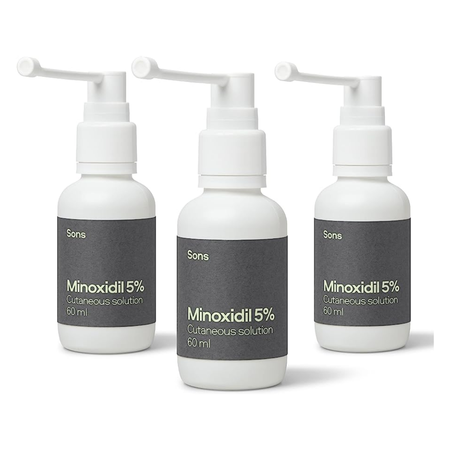 Sons Minoxidil 5% Cutaneous Solution - Three Months Supply - 60ml product image - Fusion Pharmacy UK