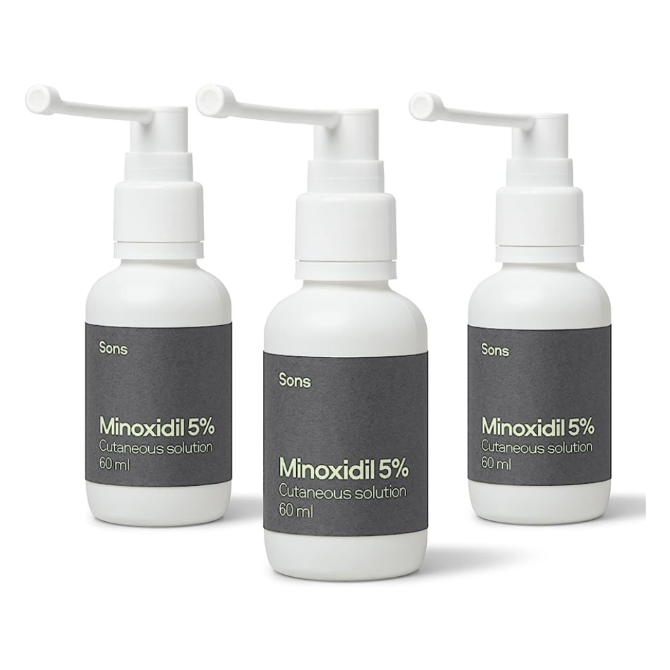 Sons Minoxidil 5% Cutaneous Solution - Three Months Supply - 60ml product image - Fusion Pharmacy UK