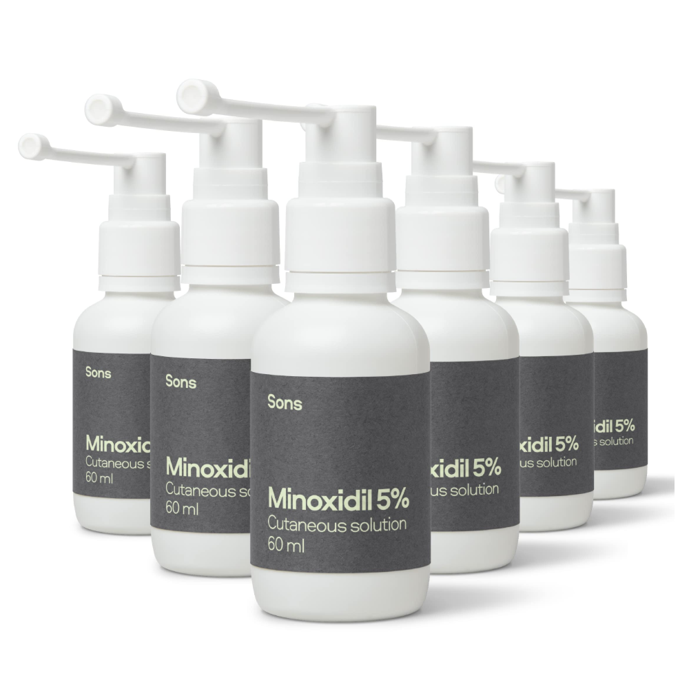 Sons Minoxidil 5% Cutaneous Solution - Six Months Supply - 60ml
