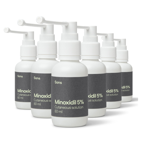 Sons Minoxidil 5% Cutaneous Solution - Six Months Supply - 60ml product image - Fusion Pharmacy UK