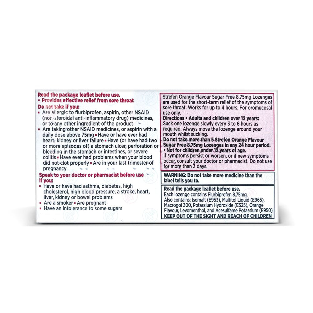 Strefen Intensive Sugar Free Orange - 16 Lozenges