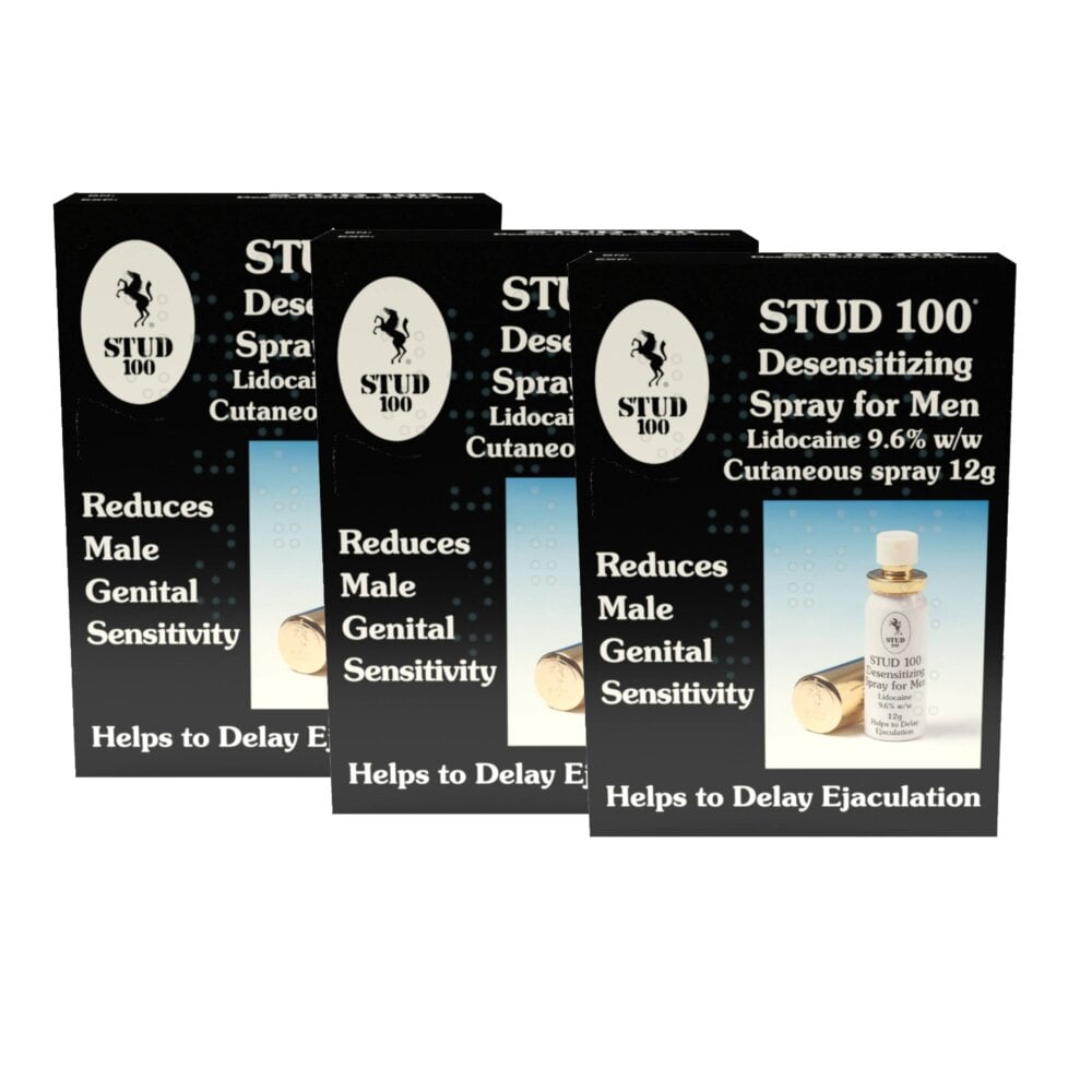 STUD 100 Desensitizing Spray for Men - 12g - 3 Packs product image - Fusion Pharmacy UK