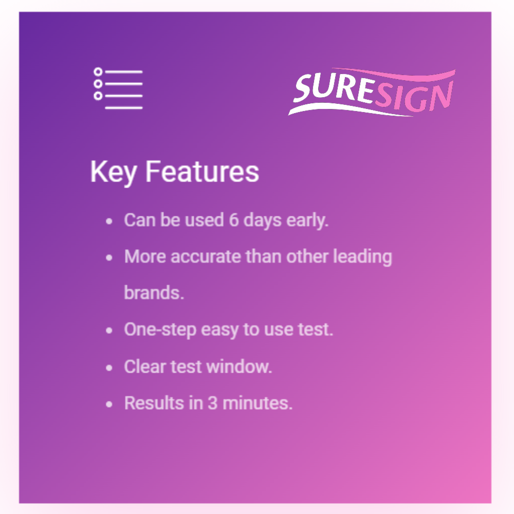 Suresign 6 Day Early Pregnancy Test - 2 Tests