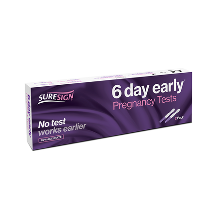 Suresign 6 Day Early Pregnancy Test - 2 Tests product image - Fusion Pharmacy UK