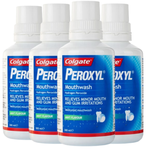 Colgate Peroxyl Medicated Mouthwash - 300ml - 4 Packs product image - Fusion Pharmacy UK