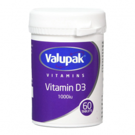Valupak Vitamin D3 1000IU (25mcg) - 60 Tablets product image - Fusion Pharmacy UK