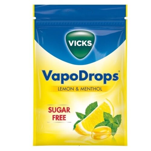 Vicks Vapodrops Sugar-Free Lemon Menthol - 72g product image - Fusion Pharmacy UK