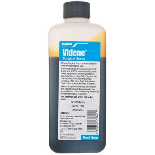 Videne 7.5% Surgical Scrub - 500ml product image - Fusion Pharmacy UK