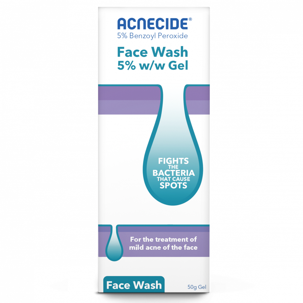 Acnecide Face Wash Spot Treatment with 5% Benzoyl Peroxide - 50g product image - Fusion Pharmacy UK
