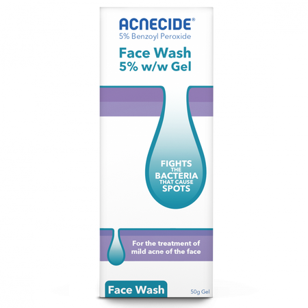 Acnecide Face Wash Spot Treatment with 5% Benzoyl Peroxide - 50g product image - Fusion Pharmacy UK