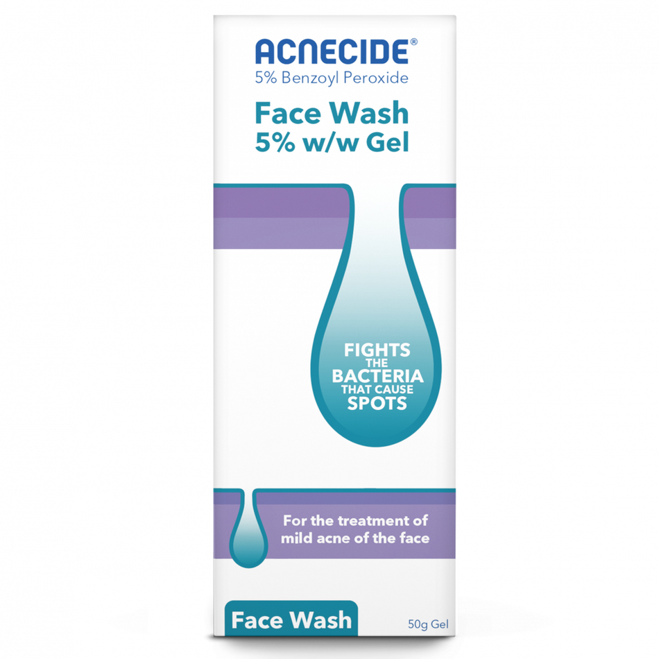 Acnecide Face Wash Spot Treatment with 5% Benzoyl Peroxide - 50g product image - Fusion Pharmacy UK